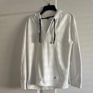 Nautica White Hoodie with Black Accents